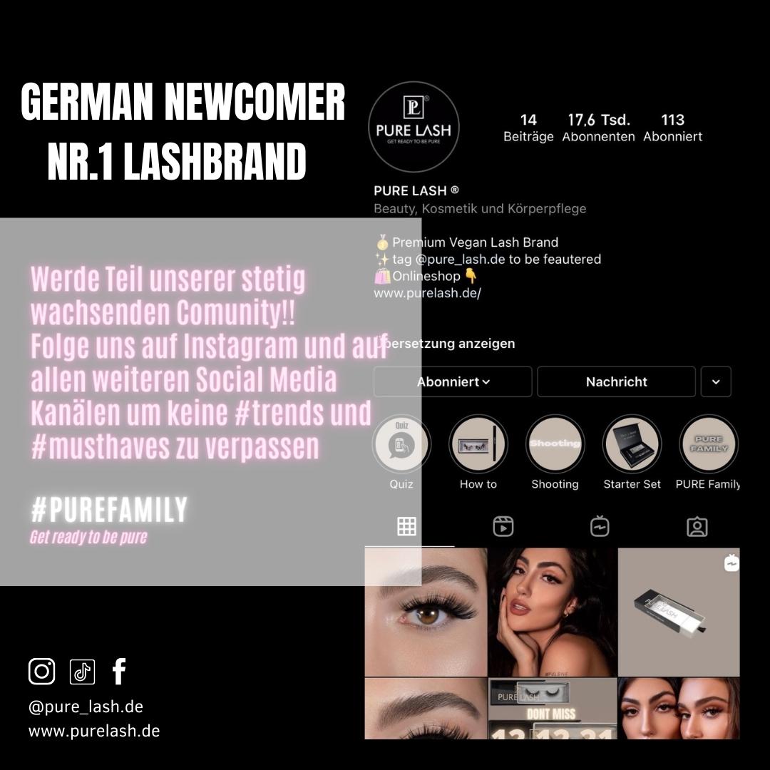 PURE LASH German Newcomer Lashbrand Nr. 1 Instagram
